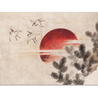 Birds and Sunset, Katsushika Hokusai