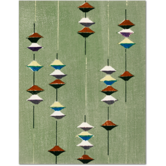 Japanese Textile Woodblock Print, Furuya Korin, 1904