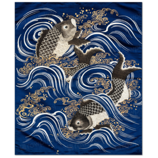 Gift Cover (Fukusa) with Carp in Waves, The Cleveland Museum of Art, Meiji period